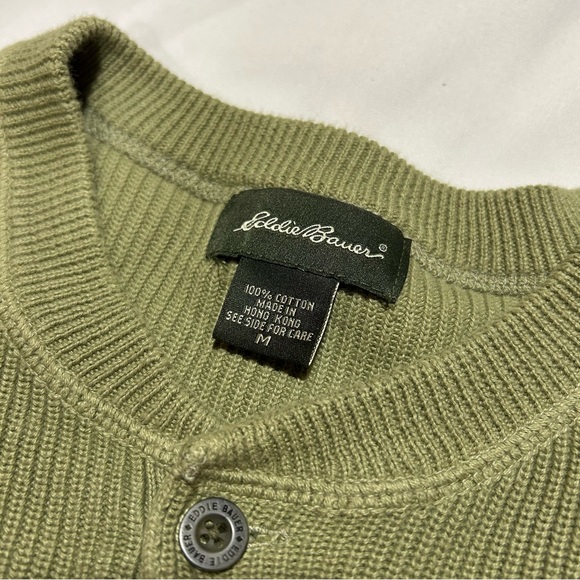 Eddie Bauer Men's Olive Green Crewneck Sweater - Picture 2 of 3
